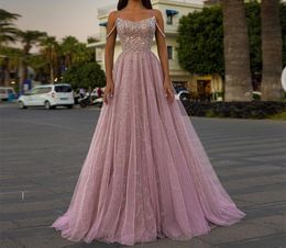 Sequins Pink Prom Dresses Spaghetti Crystal A-Line Tulle Plus Size Graduation Cocktail Homecoming Party Gown 10