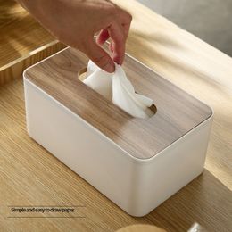 Tissue Boxes Napkins Living Room Desktop Japanese Bamboo And Wood Tissue Box Simple Drawing Paper Box Creative Household Multi-Functional Storage Box 230419