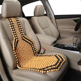 Car Seat Covers Summer Cool Wooden Bead Seat Cover For Car Cushion Wood Beads Seat Cover Massage Cushion Auto Office Home Car Accessories Q231120