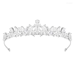 Hair Clips YYSuniee Fashion Silver Colour Cubic Zirconia Bride Crown Accessories For Women Wedding Birthday Gift Jewellery