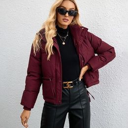 Winter Cotton Padded Coat Womens Warm Jacket Short Overcoat Tops Motorcycle Jackets Ladies Clothes Wholesale