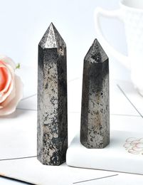 Decoration Craftss Natural Hematite Crystal Point Healing Stone Obelisk Pyrite Beautiful Ornament for Home Decor Energy Stone Pyra2245274