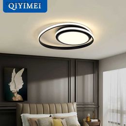 Ceiling Lights Modern Ceiling Lights LED Lamp For Living Room Bedroom Study Room White black color surface mounted Ceiling Lamp Deco AC85-265V Q231120