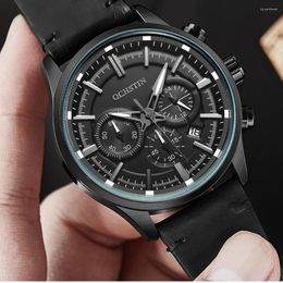 Wristwatches OCHSTIN Casual Sport Watches For Men Top Military Leather Wrist Watch Man Clock Fashion Chronograph Wristwatch