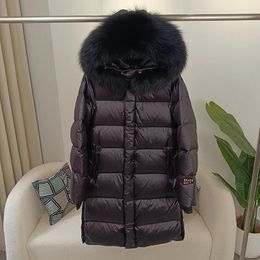 Women's Fur Faux 2023 Winter Jacket Women Real Raccoon Collar Hooded Thick Warm Duck Down Long Streetwear Outerwear Detachable y231120