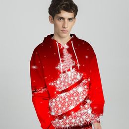 Men's Hoodies & Sweatshirts Christmas Tree Patterns Oversized Sweatshirt Pocket Garment Dyed Drop Shoulder HoodieMen's