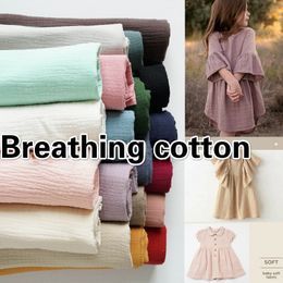 Fabric 130cm x50cm High Quality Soft Thin Double Crepe Texture Cotton Fabric Make Shirt Dress Underwear Pyjamas Cloth 160gm 230419