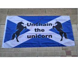 Unchain the unicorn saltire Flag 3x5ft Printing 100D Polyester Club Team Sports Indoor With 2 Brass Grommets4208277