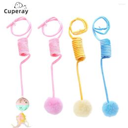 Cat Toys Balls Interactive Toy Woollen Yarn For Indoor Cats Hanging Ball With Spring Pet Accessories