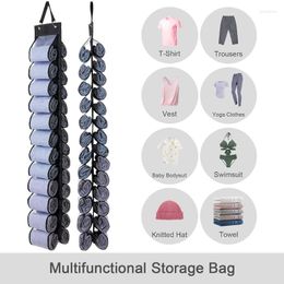 Storage Bags Yoga Legging Organizer Hanging Closet For Clothes Foldable 24 Compartments Jeans Pants 87HA