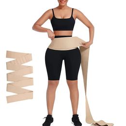 Waist Tummy Shaper Invisible Bandage Wrap Waist Trainer Tummy Wrap Slimming Adjustable Gym Workout Belt Lumbar Trimmer Waist Support Shapewear 231120