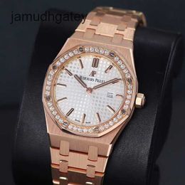 Ap Swiss Luxury Watch Womens Watch Royal Oak Series 33mm Dia 18k Rose Gold Original English Movement Womens Watch Leisure Fashion Luxury Watch 676 Mer0