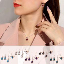 Chains Three Piece Set Love Ladies Earring Necklace Ring Earrings Jewelry Chain Fashion Gifts For Girls Collares