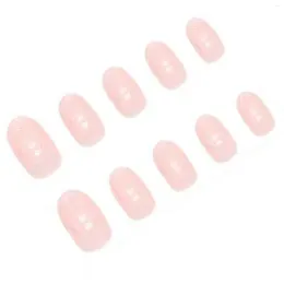 False Nails Shiny Pink Full Cover Artificial Nail Glossy Clear Long For Women Girls Manicure DIY