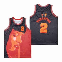 Movie Basketball Film 2 PULP FICTION Jersey Tarantino 1994 Retro HipHop High School Stitched Team Black Breathable For Sport Fans HipHop Embroidery College Top