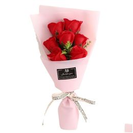 Party Favour Party Favour Artificial Marriage Soap Rose Carnation Flower Bouquet Flores Plant Birthday Christmas Wedding Valentines Day Dhvbb