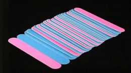 Whole 100240 Grit Sanding Nail File 13x6cm 100pcs Pinkblue Two Colors Straight Edge Stick Nail Art Salon Glitter Tools6457940