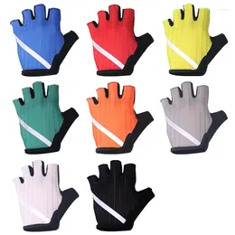 Cycling Gloves With Reflective Stripe Summer Men Women Half Finger Breathable Shockproof Road Mountain Bike Bicycle