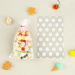 Gift Wrap 100PCS Biscuits Party White Cookie Package Dot Stripe Cellophane Bag Bake Wrapping