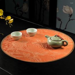 Table Mats Embroidery Pad Dish Coffee Cup Mat Round Classic Non-slip Placemat Bowl Dinning Decor Home