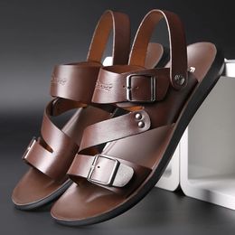 Double Buckle Sandals Men Summer Plus Size Beach Shoes 230419 7287