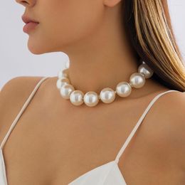 Chains Vintage Sweet Imitation Pearl Beaded Collarbone Necklace Women's 2023 Simple Romantic Necklaces Girls Fashion Bride Jewellery