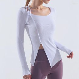 Active Shirts Women T-Shirts 2023 Autumn Winter Long-Sleeved Breathable Self-Cultivation Temperament Running Fitness Yoga Gym Clothes Top