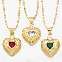 Pendant Necklaces Romantic Love Heart Engagement Wedding Jewellery Necklace 2023 Gold Colour Crystal Chain Choker For Women Fine Gifts