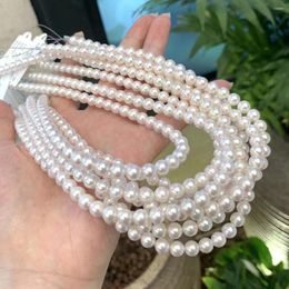 Chains 6-6.5mm Seawater Pearls Necklace For Women Akoya Fine High Lustre Round 925 Sterling Silver Jewellery Wedding Party Gift