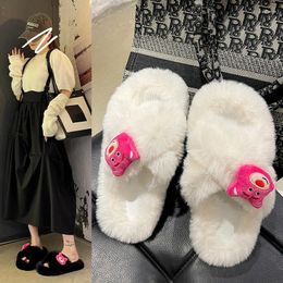 Slippers Woman Slipper Warm Winter Flat Shoes Female Slides Platform Cotton Pantofle Heeled Mules Soft Luxury High Rome PU Ca