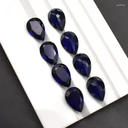 Loose Gemstones Natural Blue Sapphire Unheated Pear Cut 10x14mm 6ct Gemstone VVS Pass Test For Jewellery Making