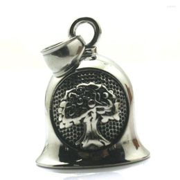 Pendant Necklaces 316L Stainless Steel Christmas Tree Double Sided Pattern Jingle Bell Gift