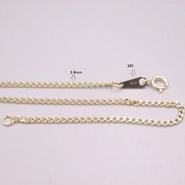 Chains Real 18K Yellow Gold 1.8mm Curb Link Chain Necklace 18inch Length Stamp