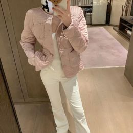 Women's Jackets 2023 Autumn And Winter Style Celebrity Gentle Retro Lingge Small Fragrance Wind High Grade Satin Cotton Coat