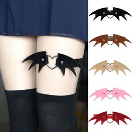 Scene Wear Leg Ring Bat Wing Läder strumpeband Sock Leg Ring Party Christmas Leg Ornament