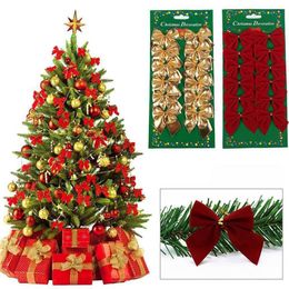 Christmas Decorations 36Pcs Tree Bows Ribbon Bow Hanging Bowknot For Weddings Festival Party Home Decor