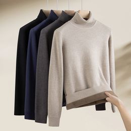 Sweater Designer Men Thick Warm Sweaters Turtleneck Autumn Tops Slim Fit Pullover Long Sleeve Male Casual Clothes S M L XL XXL Wholesale