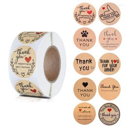 Gift Wrap 100-500pcs Kraft Paper Stickers Scrapbook Thank You Small Business Packing Decorative Handmade With Love