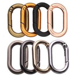 5 PCSCarabiners 1Pc Metal Oval Ring Spring Clasps for DIY Jewelry Openable Round Carabiner Keychain Bag Clips Hook Dog Chain Buckles Connector P230420