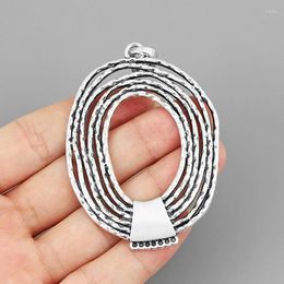 Pendant Necklaces 2PCS Hammered Large Multi-Round Circle Rings Hoops Uneven Surface Charms Pendants Connectors For Jewellery Finding