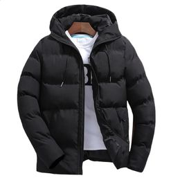 Mens Jackets Coats Winter Parkas Casual Solid Hooded Parka Coat Men Long Sleeve Windbreak Lightweight Padded Streetwear Jacket 231118