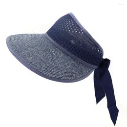 Wide Brim Hats Empty Top Hat Folded Cotton Yarn Travel Sun Big Oversized Beach Straw Bucket Women