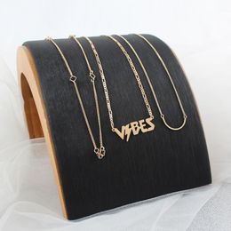 Choker Flash Vibes Necklace Trendy Letter Thin Gold Chain Charm Chokers Nickel Free Women High-End Alloy Simple Jewellery