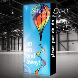 Luminous Backlit Popup Tower Advertising Display 77x224CM with LED Ladder Light Set Custom Banner Print