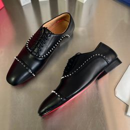 High quality Designer Business mens real leather shoes Classic retro boots luxury runway red soled dress shoes leather soled loafers Office Men dress shoes HJ1378