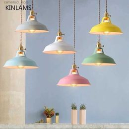 Ceiling Lights Pendant Light Retro Industrial Colourful Restaurant Kitchen Home Ceiling Lamp Vintage Hanging Light Lampshade Decorative Lamps Q231120