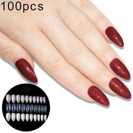 100Pcs Mixed Size Pointed Nail Art Tips Full Cover False Nail Tips DIY Art Manicure Decor Fake Fingernail Cover4703366