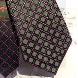 with box Designer Stripe Embroidered Army Green Men Silk Business Casual Fashion High Quality Bow Ties Tie