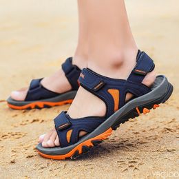 Sandals Men's Sandals Beach and Sea Casual Shoes Sandal for Men Summer Male Slippers Wears Genuine Leather Man Flip Flops 230420