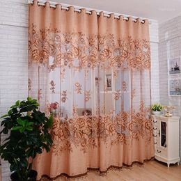 Curtain Top Finel Tulle In Translucidus Window Jacquard Embroidered Voile Sheer Curtains For Living Room The Bedroom Panel